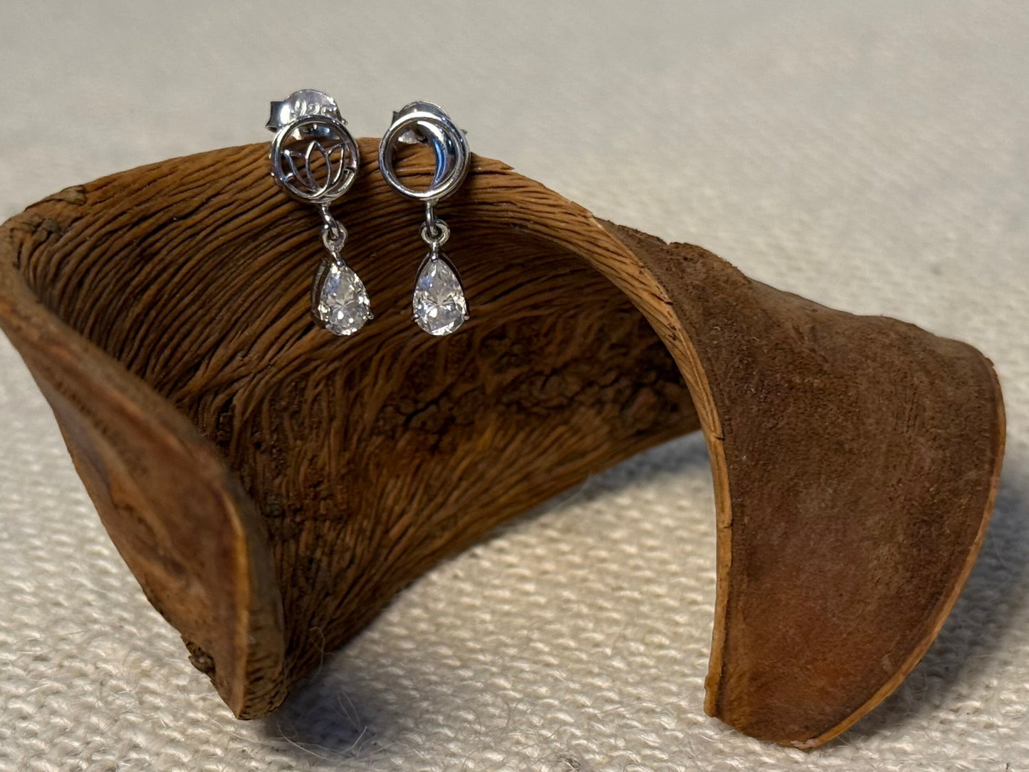 "Crescent Moon & Lotus" Earrings