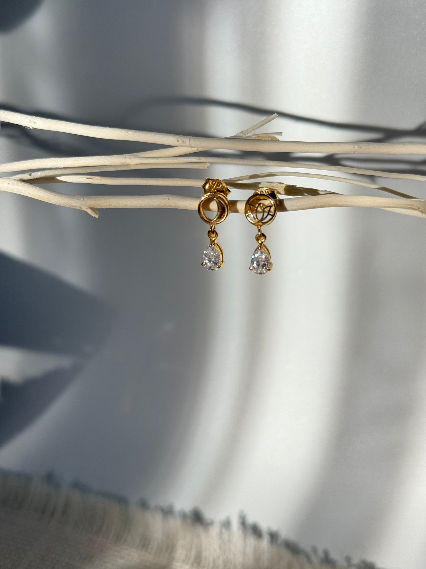 "Crescent Moon & Lotus" Earrings