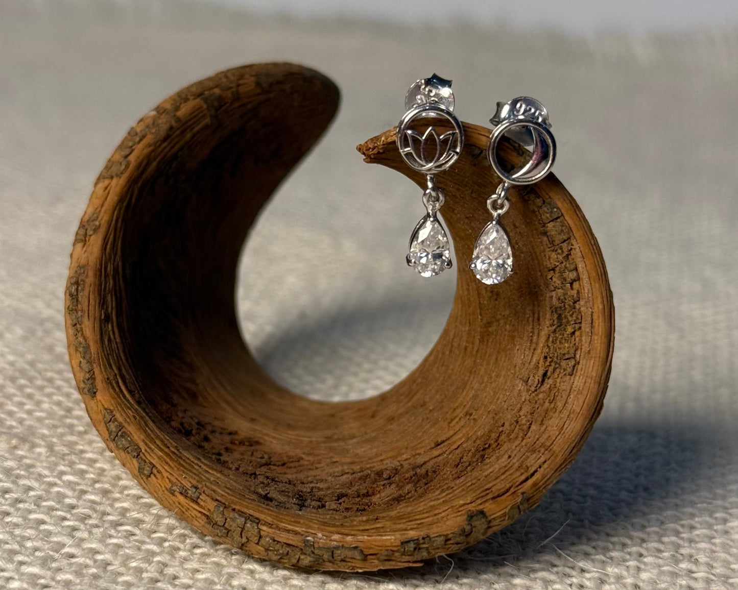 "Crescent Moon & Lotus" Earrings