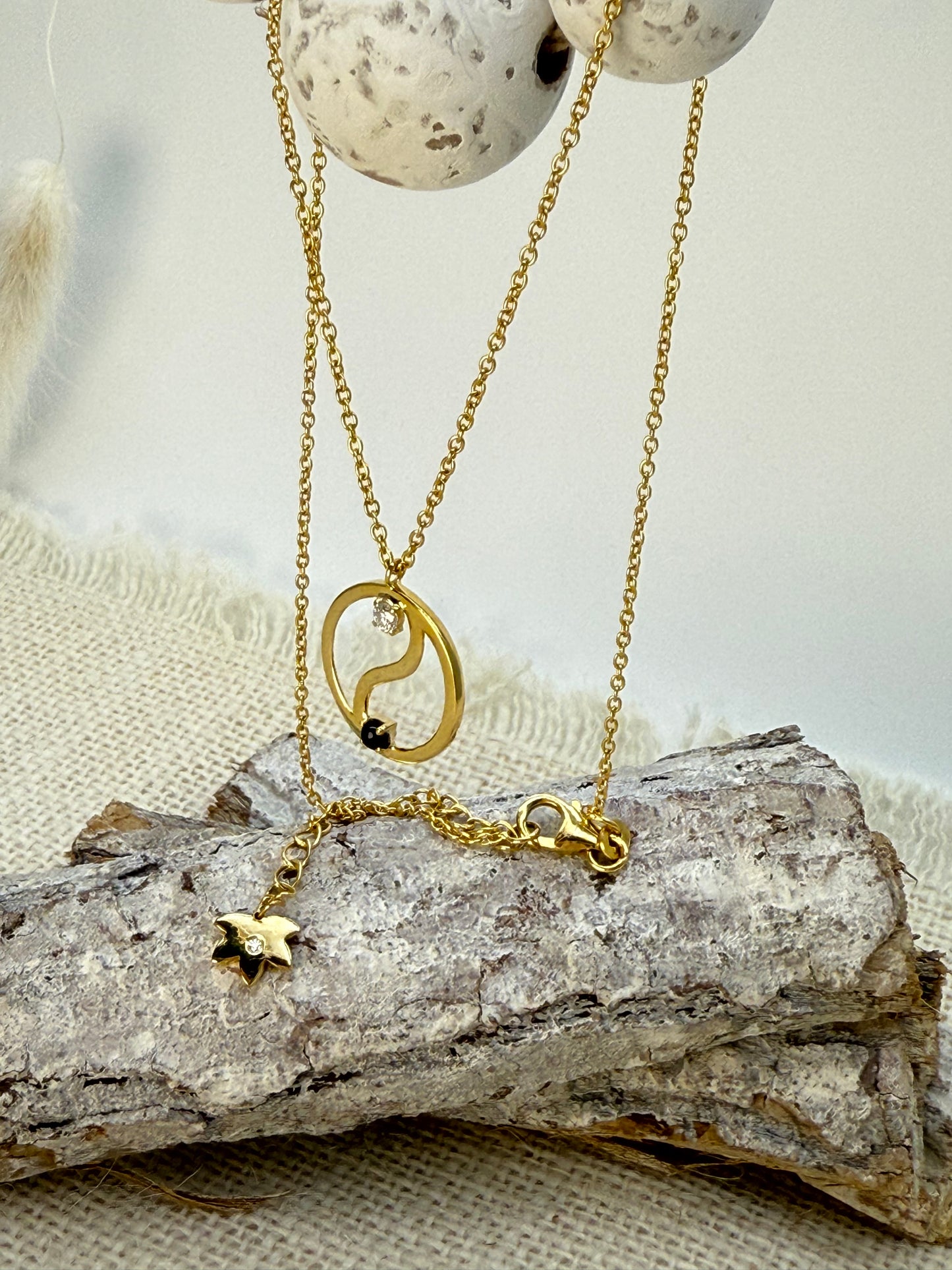 Dual Essence Necklace -Gold