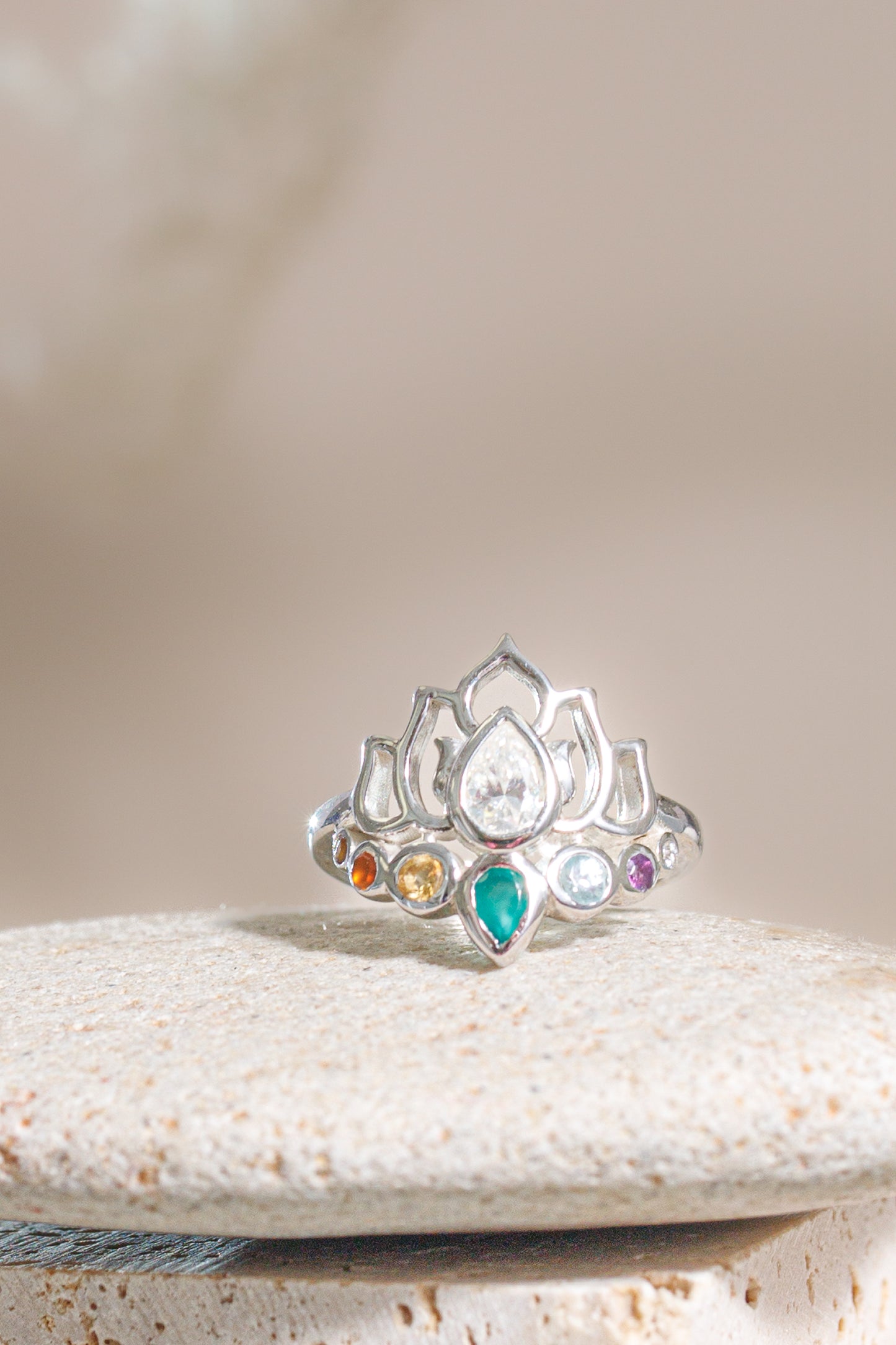 Lotus Bloom Ring-Silver