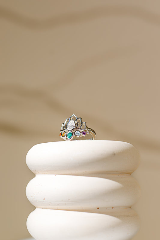 Lotus Bloom Ring-Silver
