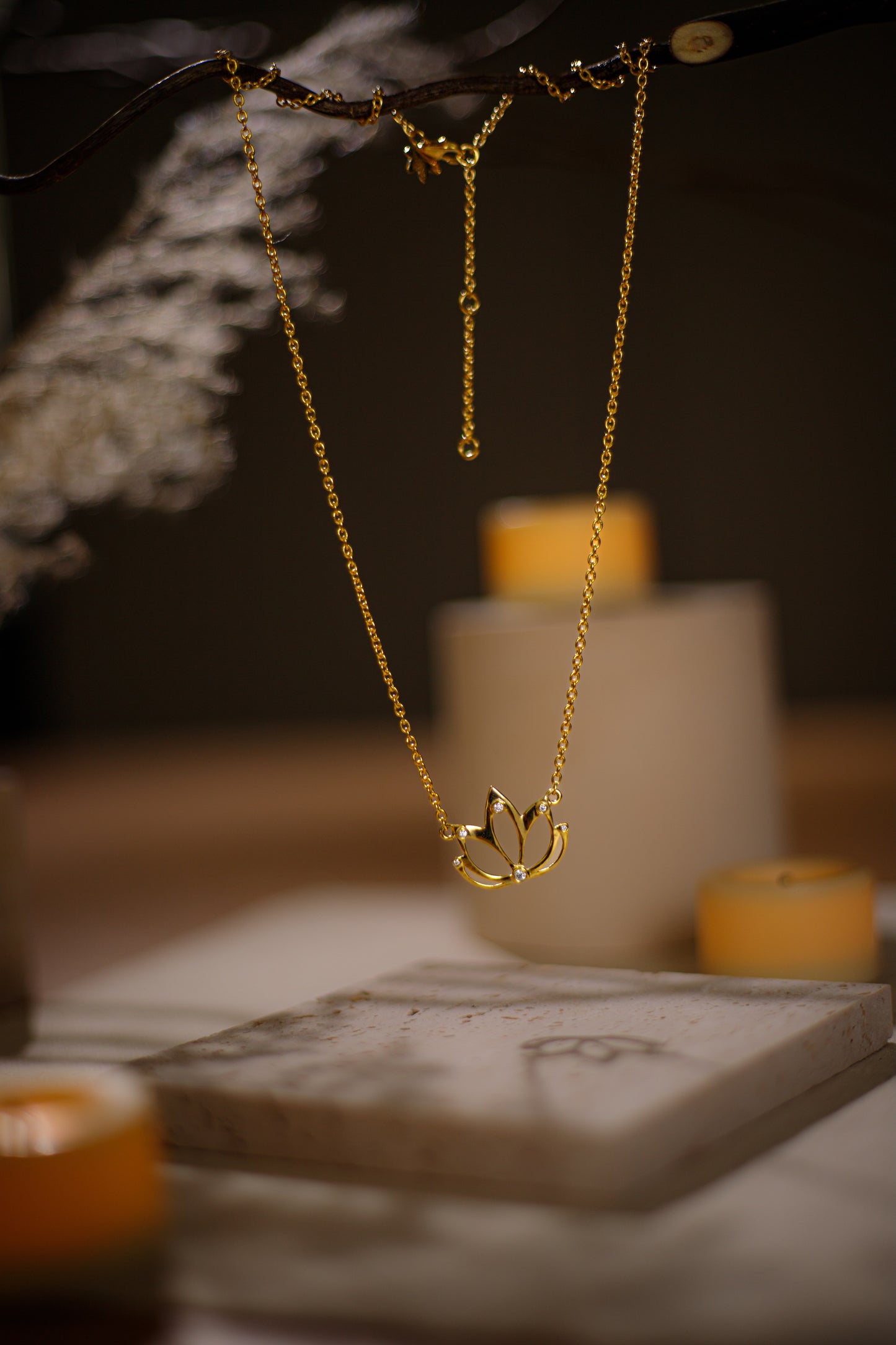 Lotus Glow Necklace-Gold