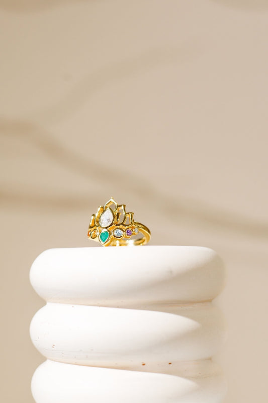 Lotus Bloom Ring-Gold